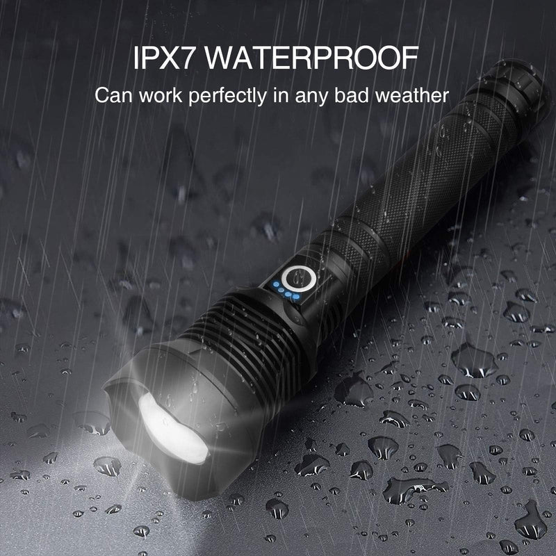 Rechargeable LED Flashlights High Lumens, 990000 Lumens Super Bright Flashlight with 5 Modes & Waterproof, Powerful Handheld Flashlight for Camping Emergencies Rust