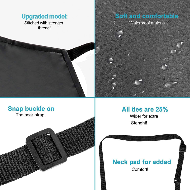 2 Pack Waterproof Rubber Vinyl Apron 40 Inch Chef Aprons for Men Heavy Duty Chemical Work Apron Extra Long Grilling Aprons with Adjustable Bib Apron for Dishwashing Lab Butcher Cooking Kitchen Black 2 Pack