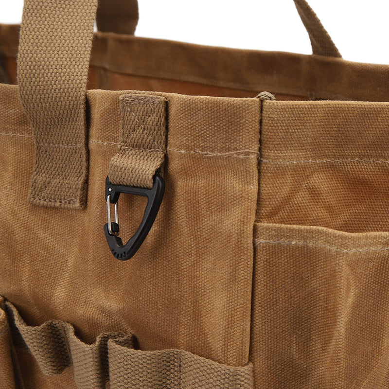 Diydeg Garden Tool Bag, Tool Bag Large Garden Tool Organizer Gardening Tote Bag Organizer Tool Storage Bag with Comfortable Carry Handle for Camping (Khaki) Khaki