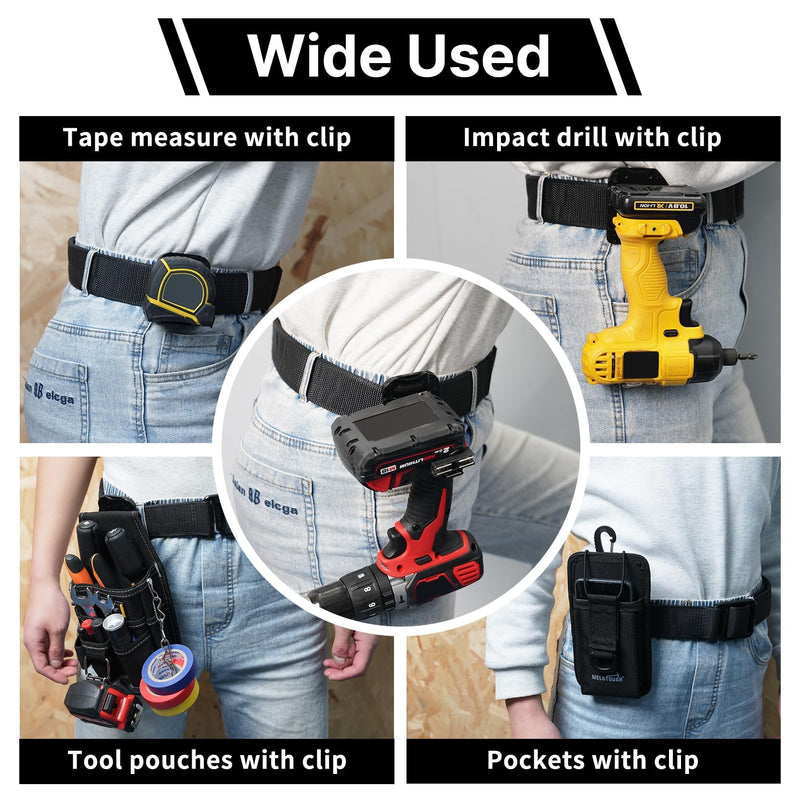 MELOTOUGH Drill Holder for Tool Belt, Drill Clip,Tape Holder for Tool Belt,Tape Measure Holder,Measuring Tape Holder 2