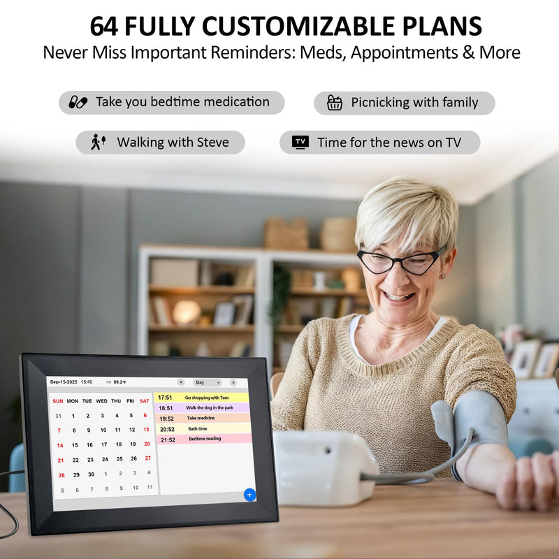 WiFi 10.1 Inch Digital Calendar Chore Chart, Smart Touchscreen Electronic Calendar Family Planner for Scheduling/Organizing/Reminders (WiFi Touchscreen Black) Wifi Touchscreen Black