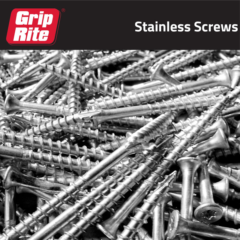 Grip-Rite PrimeGuard Max Deck Screws for Outdoor Projects - Hand Drive Trim Head Wood Screws - T-15 Star Drive - 316 Stainless Steel - 7 x 3-1 Lb - MAXS3TH3161 #7 x 3" 1LB