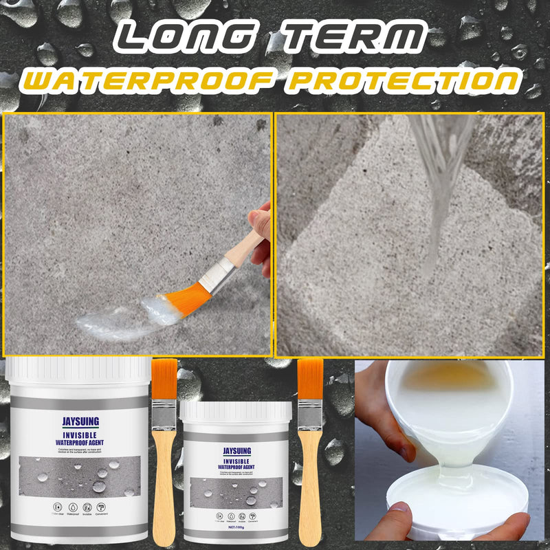 Jaysuing Invisible Waterproof Agent, Waterproof Insulating Sealant, Transparent Repairing Leak Waterproof Adhesive,Super Strong Bonding Sealant Invisible Waterproof Anti-Leakage Agent (Clear 100g) Clear 100g