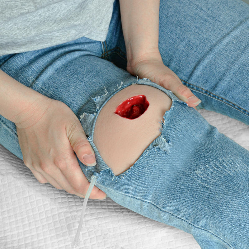Wound Packing Trainer, Stop Bleeding Trainer with Bleeding Function, Wearable Wound Moulage Training Kit