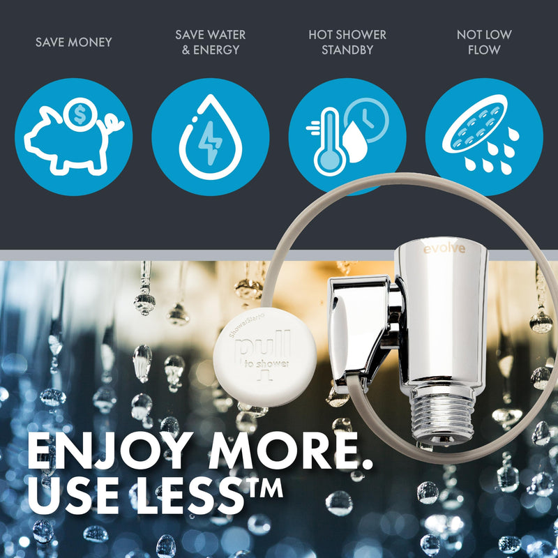 Evolve EV1003-CP-FB ShowerStart Thermostatic Shut-off Valve in Chrome Finish, Water- and Energy-Saving Valve for Most Bathroom Fixtures, Not Low Flow, Uniform Plumbing Code Certified, 1-Pack