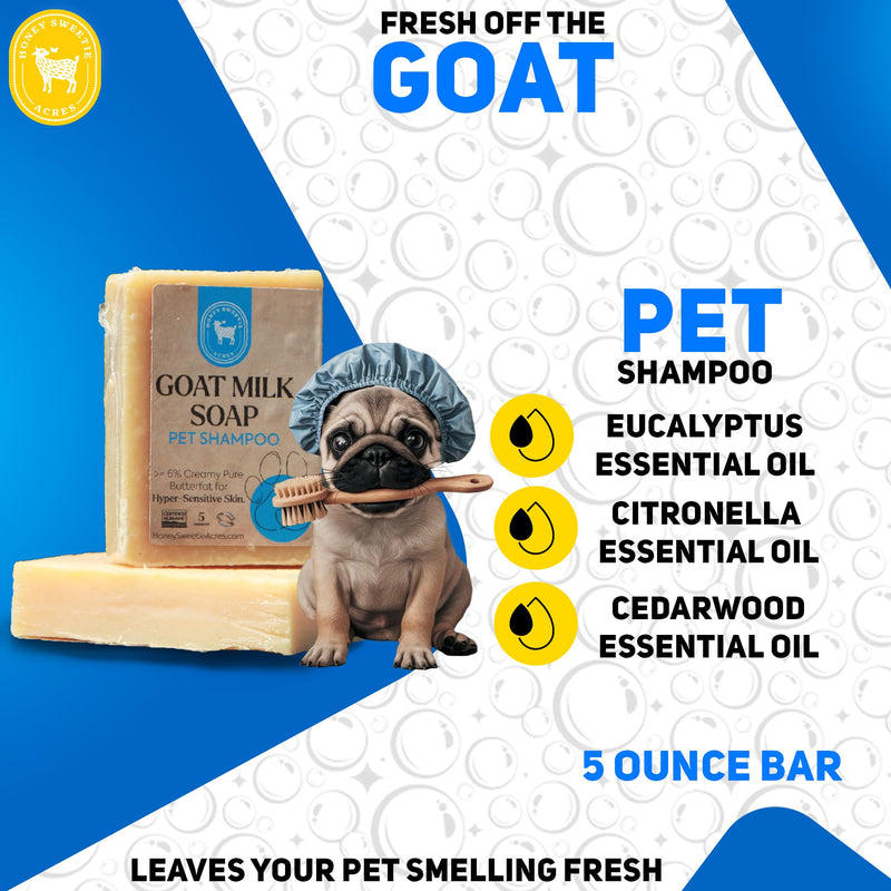 Honey Sweetie Acres 1 Pack All-Natural Pet Shampoo Bar with Fresh Goat Milk - Moisturizing Relief for Dry, Itchy Skin - Leaves A Fresh, Clean Scent - Eliminate Dirty Pet Odor, 5 oz Bar (1 Count) 1 Count - PawsPlanet Australia