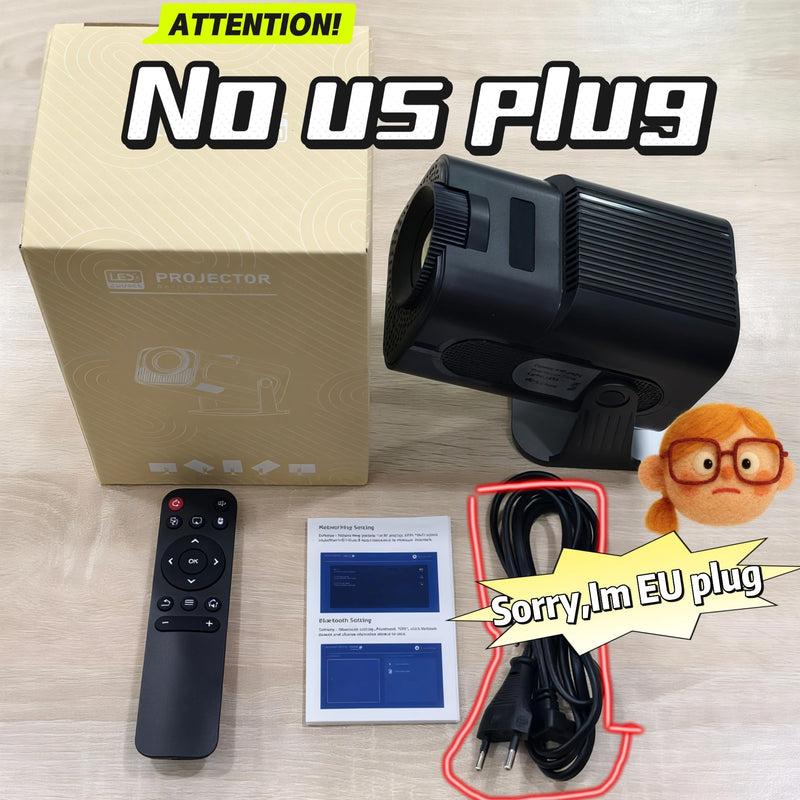 Mini Starlight Projector Support 1080P & 4K with wifi 6 and bluetooth 5.2 , Android 12 TV Movie Projector with Apps Built in Compatible with PC/Smartphone/HDMI/USB, indoor & outdoor use（No US Plug)