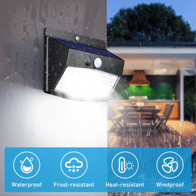 Peasur [6 Packs] Solar Lights Outdoor Motion Sensor Solar Security Lights Waterproof with 3 Lighting Modes Solar Powered Wall Lights Outside for Garden Fence Yard Deck Black 6 Pack