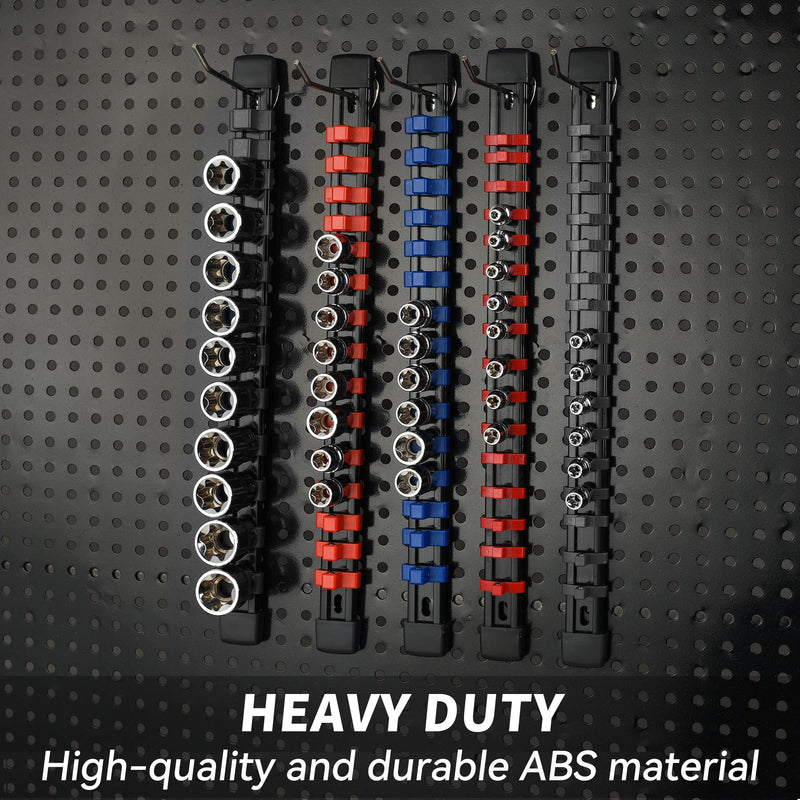 Socket Black Organizer Drive ABS Tools - Socket Holder, Premium Quality 3 Pieces Socket Holders Kit 3/8-Inch x 45 Clips（3PC,Black) 3Pcs
