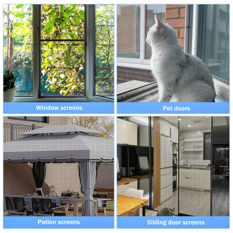 48"x102" Windows Screen Mesh,Fiberglass Window Screen Mesh, Screen Door Mesh, Windows Screens and Screen Door Replacement, Patio Screen Mesh