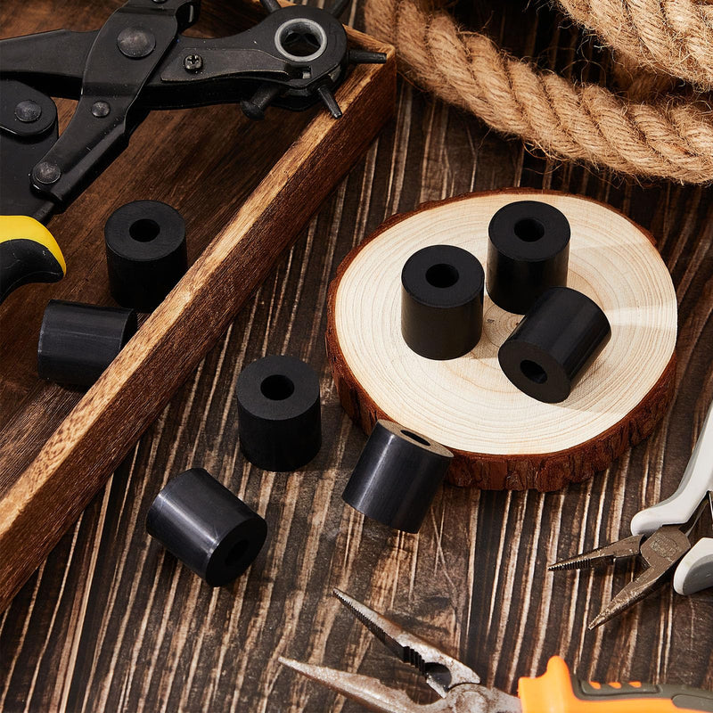 Boao Multi Purpose Rubber Spacer 1 Inch OD x 3/8 Inch ID x 1 Inch Thickness Rubber Bushing Anti Vibration Spacer Black Round Neoprene Rubber Washers for Home and Car Accessories(8 Pack) 8