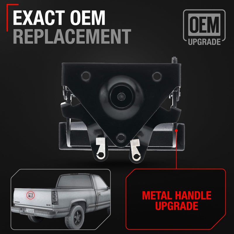 T1A Tailgate Handle Assembly - Compatible with 1988-1999 Chevrolet C1500, K1500, C2500, C3500, K2500, K3500, 91-02; 88-99 GMC C1500, K1500, C2500, C3500, K2500, K3500 - Textured, OEM 15991785 Tailgate Latch & Trim Bezel