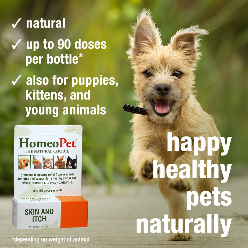 HomeoPet Skin and Itch, Skin and Coat Support for Pets, 15 Milliliters 15ml - PawsPlanet Australia