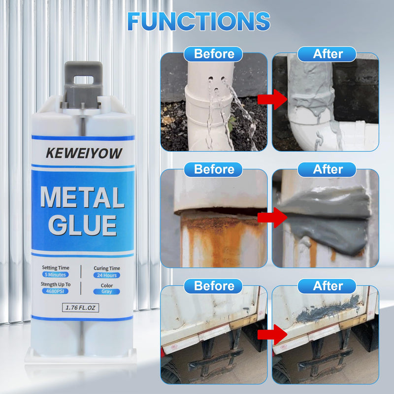 Metal Glue, 1.76oz Metal Epoxy Glue, Heavy Duty Welding Glue, Suitable for Metal to Metal, Plastic, Steel, Ceramic, Car Body and Marine Body Filler(1 PCS) 1pcs