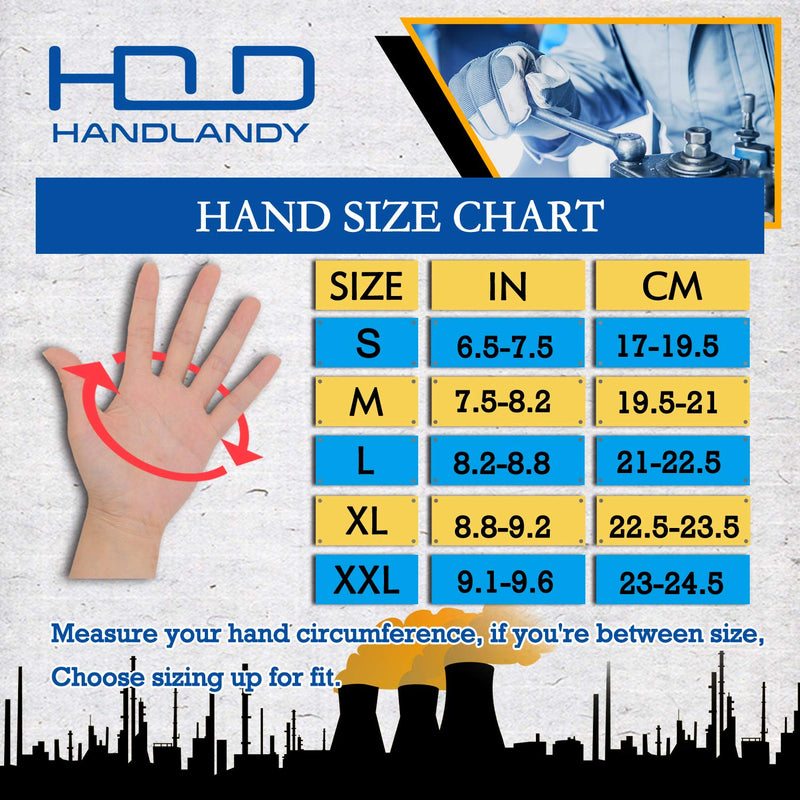 HANDLANDY Work Gloves for Men & Women, Utility Mechanic Working Gloves Touch Screen, Flexible Gardening Gloves for Yard Large (Pack of 6) Grey (6 Pairs)