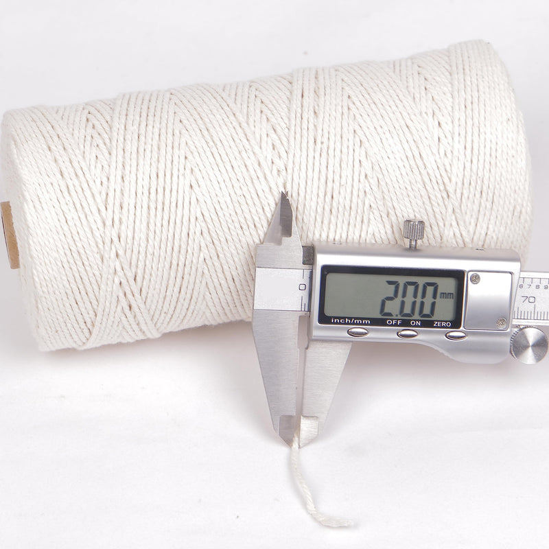 656ft Butchers Cotton Twine String 2mm Cooking Twine Food Safe for Bakers, Meat and Roasting, Gift Wrapping, Crafting & Knitting 656ft