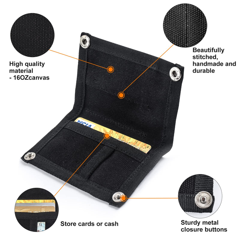 Kosibate EDC Pouch, EDC Organizer, Mini Tool Pouch for Knife/Flashlight/Tactical Pen/Card-Men's Slim Pocket Organizer for Daily Carry (Black) black Small