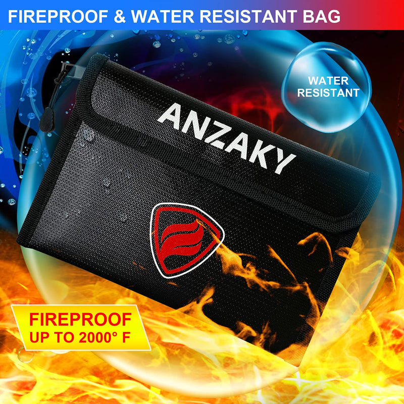 Photo Picture Frame Diversion Safe with Fireproof & Waterproof Money Bag, Valuable Storage, Home Security, ANZAKY Mini Box with Hidden Compartment to Shield your Money, Cash, 5"x7" Black 5x7 inch