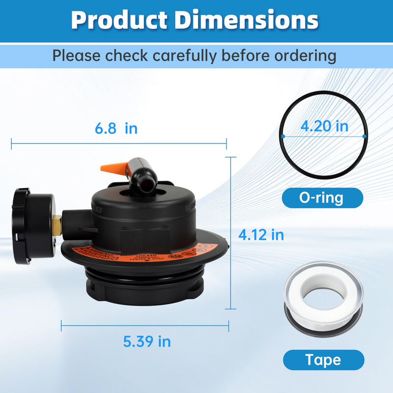 DEX2420MAR2 Manual Air Relief Assembly, 2420MAR2 Air Relief Valve, Compatible with DE and Cartridge Pool Filter, Fits ProGrid DE, SwimClear, SwimClear Cartridge, and DEP Filter Models such as DE4820 Black