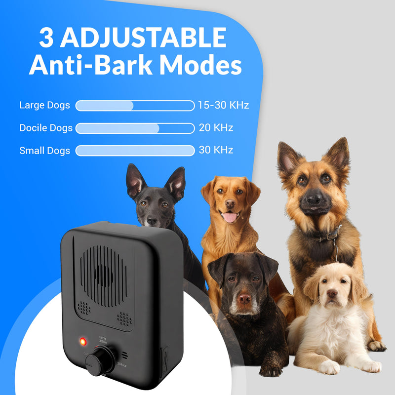 Anti Barking Device for Dogs – Rechargeable Outdoor Dog Bark Deterrent Devices – Waterproof Ultrasonic Dog Trainer Ideal for Fence, House, Tree – Safe for Pets, Humans