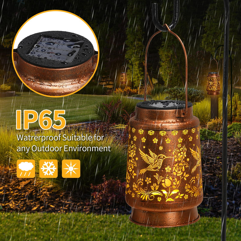 Hummingbird Solar Lanterns Outdoor Waterproof Garden Decor, Metal LED Garden Light,for Yard, Patio, Lawn, Tabletop, Pathway, Landscape,Walkway, Terrace, Balcony as Gifts for Mom Grandma Women… Style_Hummingbird