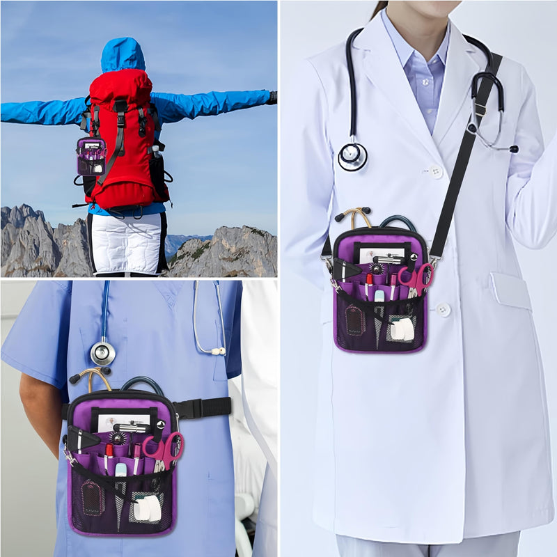 Aylashine Nurse Fanny Bag with Medical Gear Pockets, Nurse Waist Bag Organizer for Storage of Stethoscope, Tape Holder, Bandages, Scissors and Other Emergency Supplies Pink
