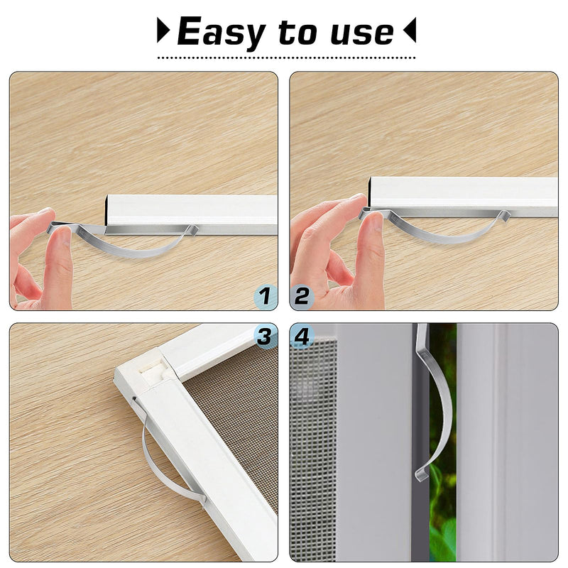 50 Pcs Window Screen Tension Spring, Durable Corner Mount Flat Window Spring Stainless Steel Window Screen Clips, Holding Screen Sliding in Aluminum Channel Safely and Securely, ¼” Wide 2-3/4” Long