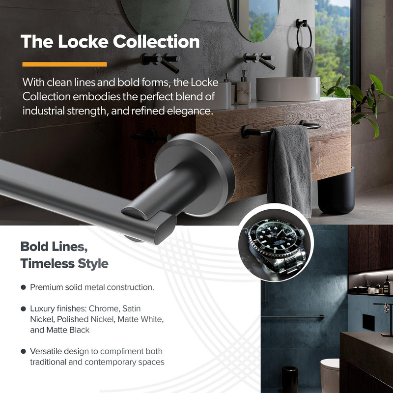 Gatco 5463 Locke Single Post Toilet Paper Holder, Satin Nickel