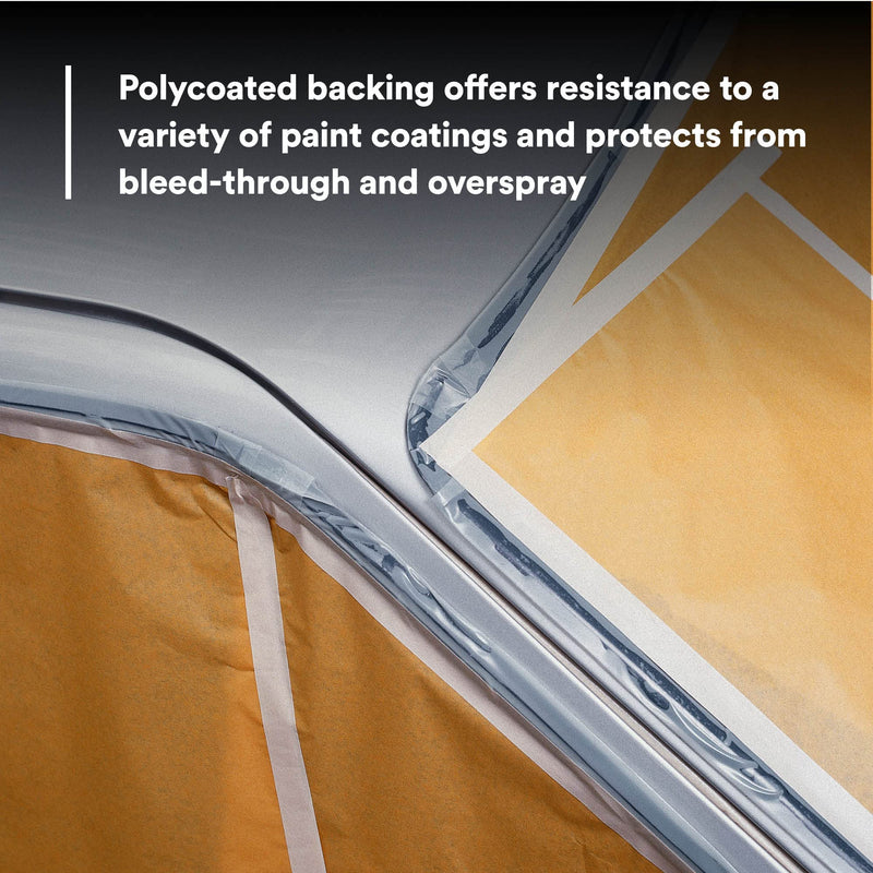 3M Scotchblok Masking Paper 06732, Gold Color, Polycoated Backing, Bleed Through Resistant, 12 in x 180 ft