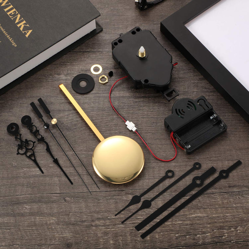 HICARER Quartz Pendulum Trigger Clock Movement Chime Music Box Complete Pendulum Clock Kit with 3 Pairs of Spades Fantasy Straight Clock Hands