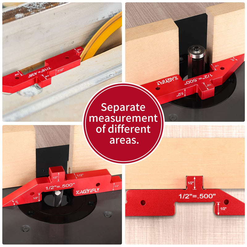 Router Table Setup Bars, 7pcs Aluminum Precision Setup Blocks Height Gauge Set for Router Table Saw Accessories and Angle Woodworking Set Up(Each Block has Different Thickness) 7 Pcs
