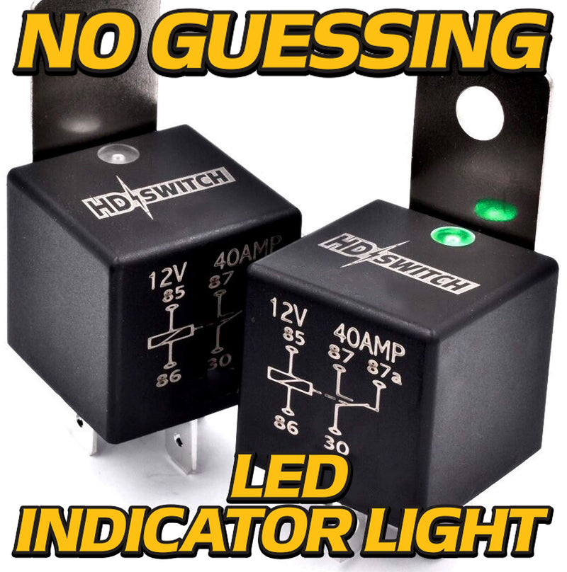 HD Switch 12V 40A Waterproof Relay Replaces Tyco V23234-A1001-X036 - SPDT w/LED Indicator Light & Dielectric Grease