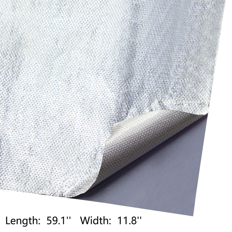 BBTO Heat Reflective Sheet Adhesive Backed Aluminized Fiberglass Heat Shield Tape Protection Barrier Heat Shield Resistant Material for Hose and Auto Use Heat Insulation Sheet(Silver, 12 x 60 Inch) Silver