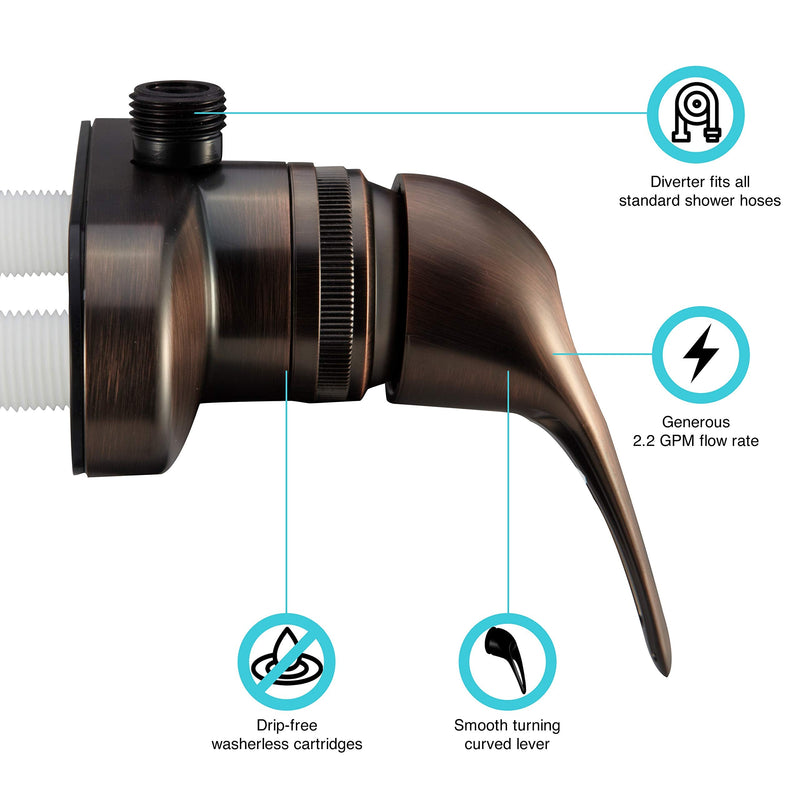 Dura Faucet DF-SA150-ORB RV Shower Faucet Valve Diverter (Oil Rubbed Bronze) Oil Rubbed Bronze
