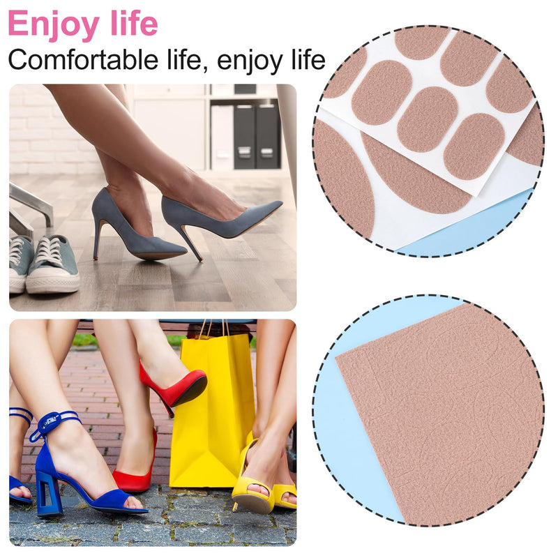 3 Sheets Moleskin Adhesive Pads, Multi-Shapes Moleskin Tape, Moleskin Strips Prevention Pads Anti-Wear Mole Skin Patch for Feet Heels- Nude Color 25pcs- 3 Sheet
