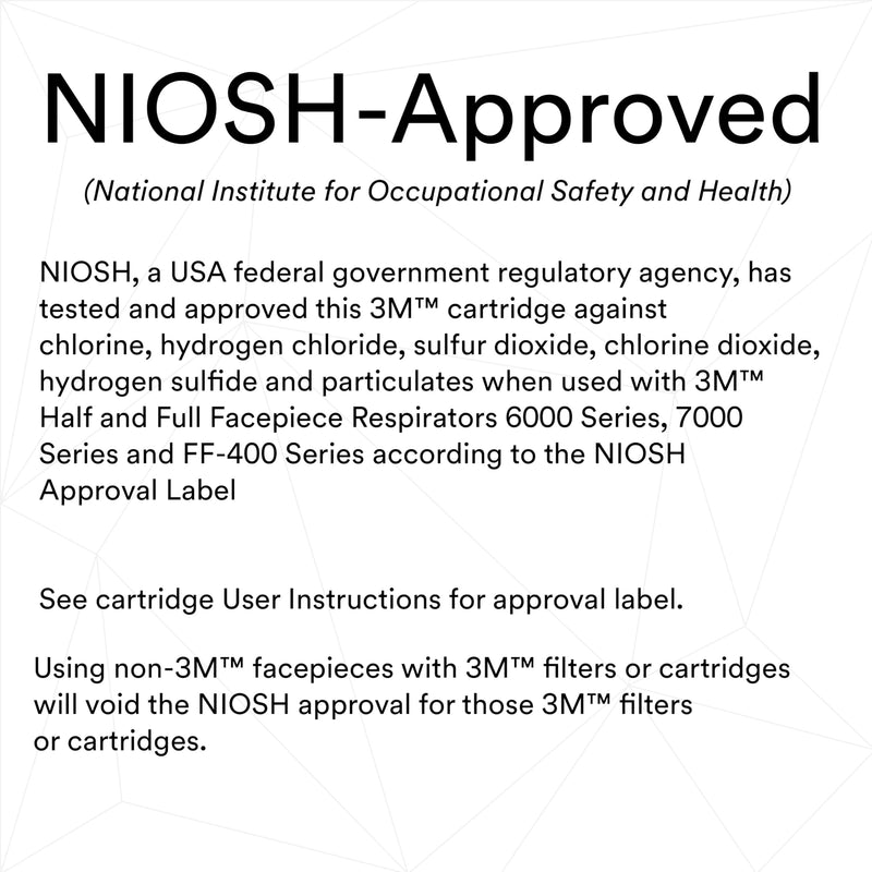 3M P100 Respirator Cartridge/Filter 60922, NIOSH Approved, 1 Pair