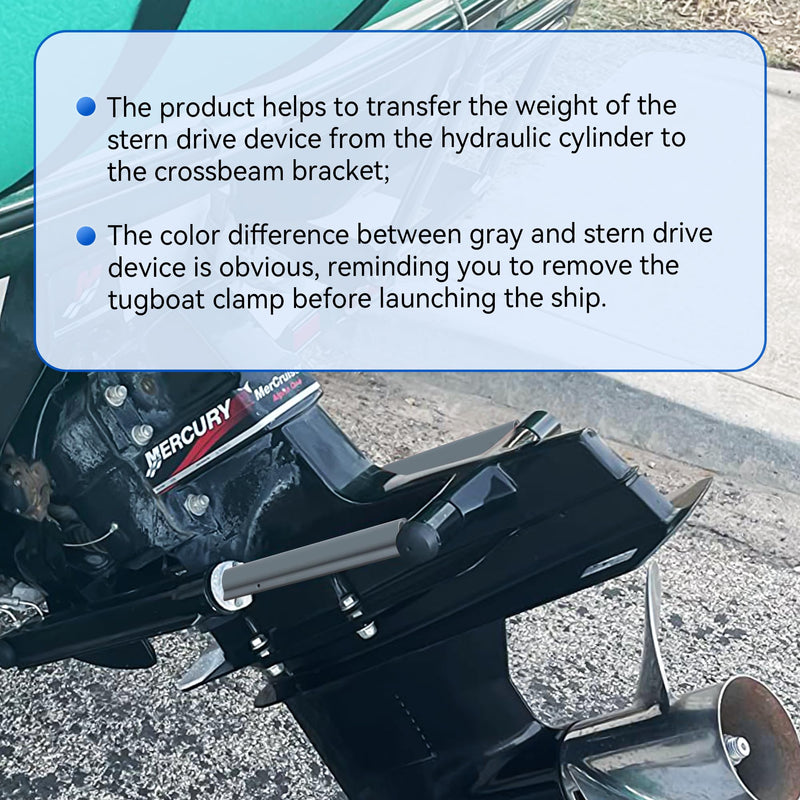 2PCS Stern Drive Trim Cylinder Trailering Clips, Cuttable Cleavable Trim Trailer Clip, Take Stress Off Hydraulic System, Keep Outdrive Supported, Prevent Damage from Jolts on Trailer, Grey