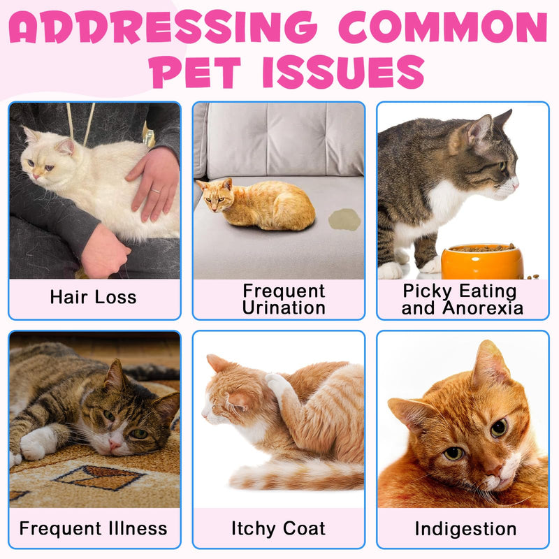 Liquid Collagen for Cats, Cats Collagen Liquid Drops with Biotin, MSM & Ginger Immunity Support, Itch Relief, Skin & Coat and Joint Health Supplement for Cat 60ml