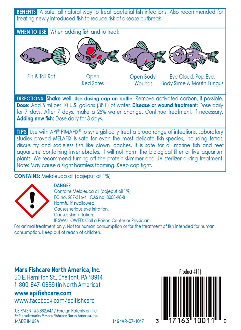 API MELAFIX Freshwater Fish Bacterial Infection Remedy 16-Ounce Bottle