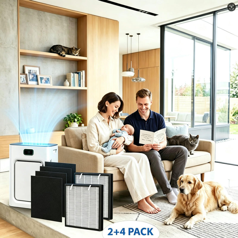 P358 Replacement Filters Compatible for HEAPETS P358 Pet Air Purifier, HEPA Air Filter for Pet Hair, 2 HEPA Composite Filters, 4 Pre-Filters, Replaces Part #PJ358-2LX6JDM
