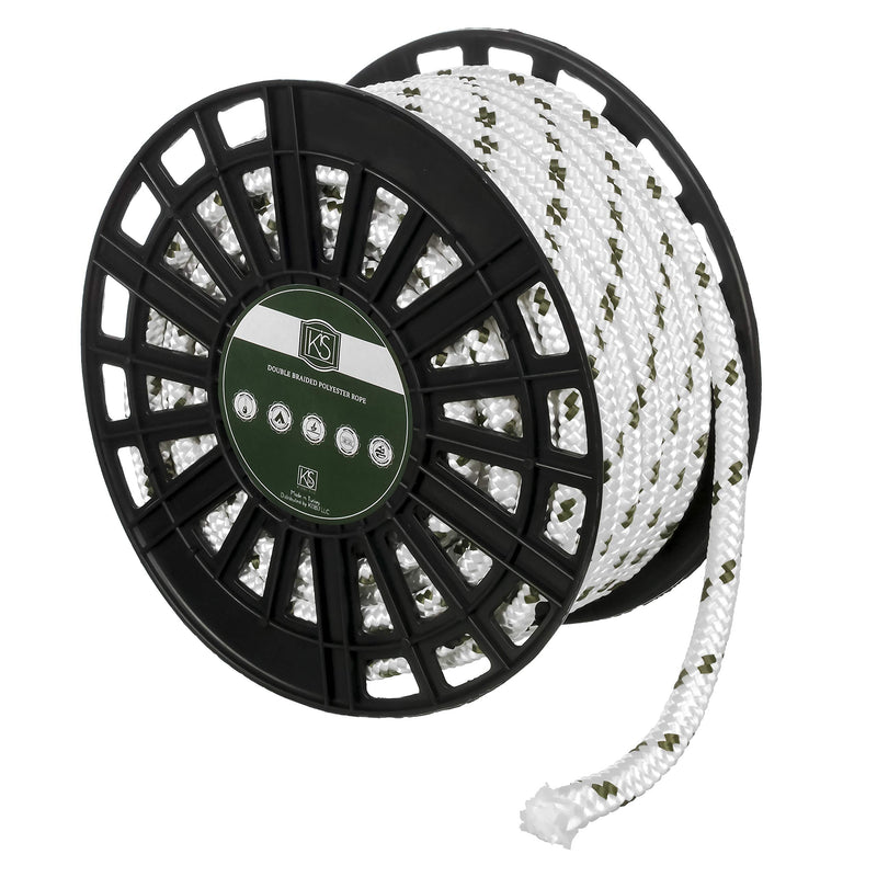 KIS Premium Quality Double Braided Nylon Polyester Rope 6 MM (1/4 inch 60 ft) - Boat, Docking, Anchor - Heavy-Duty Extra Strength - Multi-Purpose, Sailing, Crafting, Camping, Marine - Made in Turkey 1/4" 60 ft