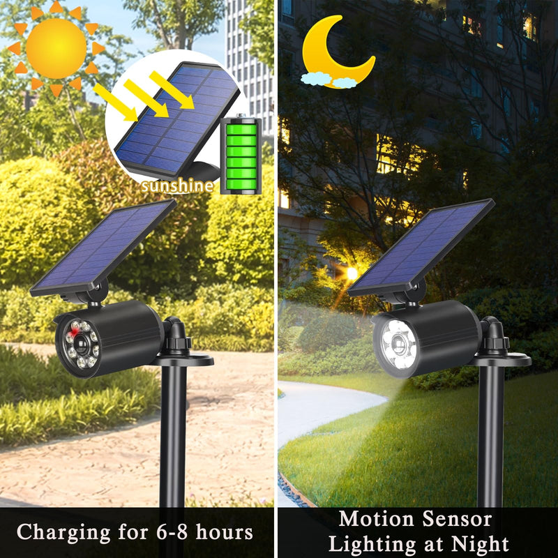 Solar Lights Outdoor Motion Sensor Flood Lights IP67 Waterproof 3600mAh Security Light for Front Door,Garage, Driveway, Yard, Deck(2pack) 1800lm-2Pack