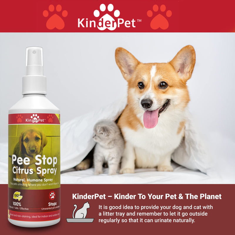 KinderPet Pee Stop Spray Urine Stop for Cat and Dog Repellent Stop Cats and Dogs Repeat Marking Indoors and Outdoors 100% Natural Enzyme Urine Destroyer 250 ML - PawsPlanet Australia