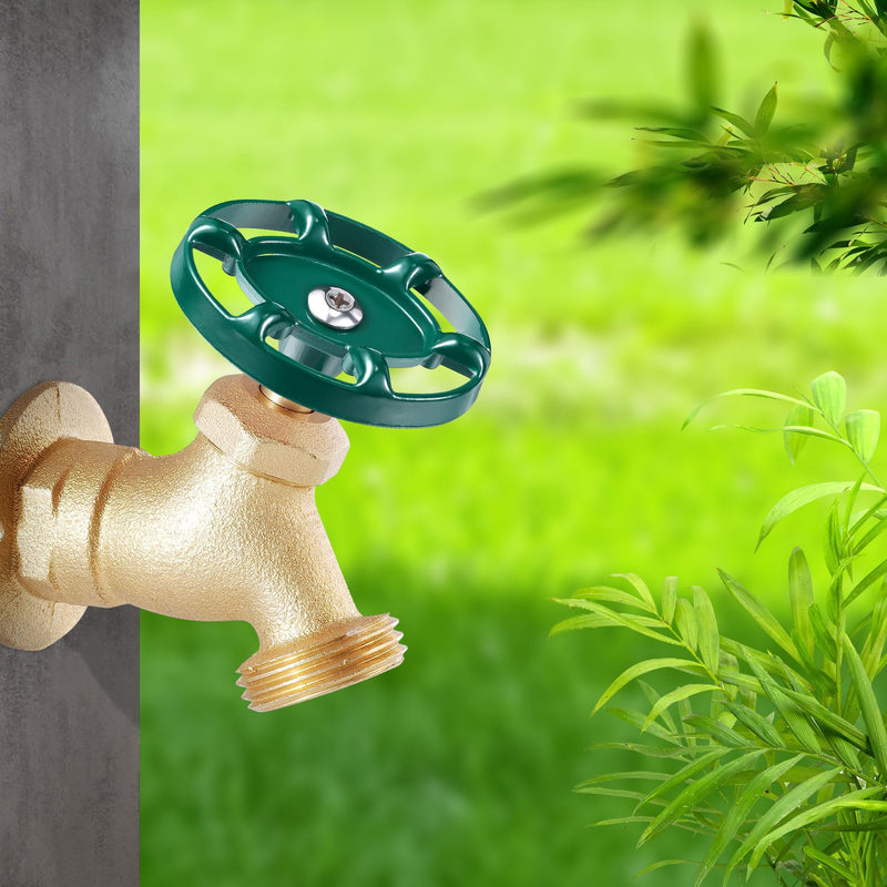 Dreyoo 2 Pack Outdoor Faucet Handles, Oval Spigot Handles Compatible with Arrowhead PK1290, 12 Point Faucet Knob for Outside Hose Bibb, Garden Valves and Frost Proof Wall Hydrants (Green) Green
