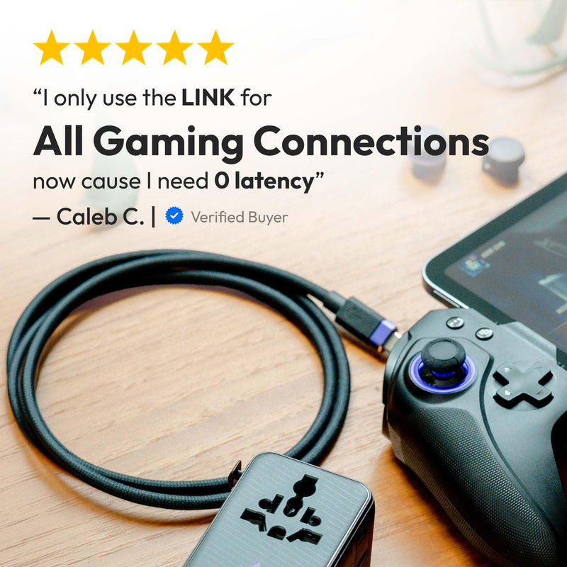 ELO Link 240W Thunderbolt 4 USBC Gaming Cable for XR AR Glasses, 40Gbps, 8K | Thunderbolt 4 and USB-IF certified, 8K 60Hz DP Alt Mode for USB-C display glasses, handhelds, laptops, braided, 3.3 ft (1 m)