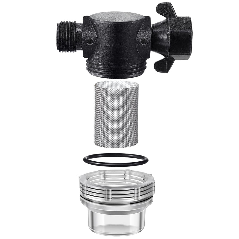 Water Pump Strainer Filter, Compatible with Shurflo Swivel Nut 255-315, 1/2 Inch Fitting with 50 Mesh Stainless Steel Screen and 6.6 FT Tape