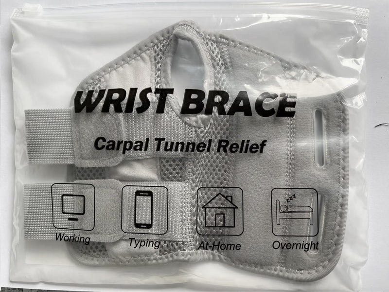 NuCamper Wrist Brace Carpal Tunnel Right Left Hand for Men Women Pain Relief, Night Wrist Sleep Supports Splints Arm Stabilizer with Compression Sleeve Adjustable Straps,for Tendonitis Arthritis Right Hand-Gray Small/Medium (Pack of 1)