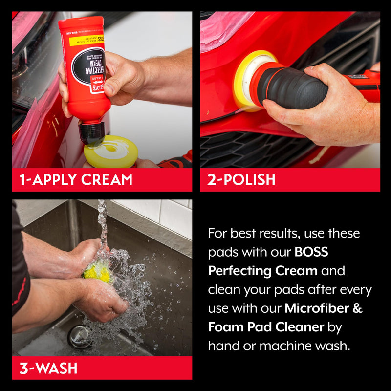 Griot's Garage 3” Perfecting Foam Pads for Car Polishing and Detailing, Buffing Pads for Paint Correction, Polishing, and Waxing, Yellow, Set of 3 3 Inch Pads (Set of 3)