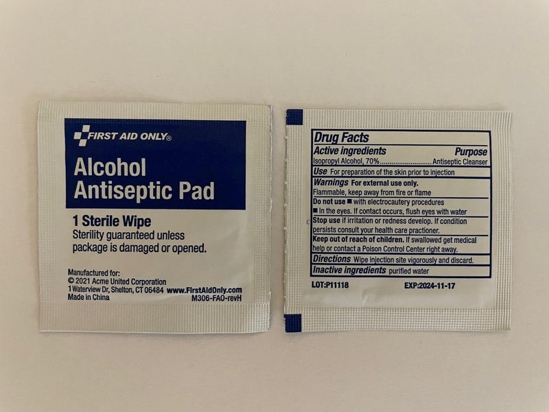 First Aid Only 12-110 Alcohol Wipes, Individually Wrapped, 100 Per Box