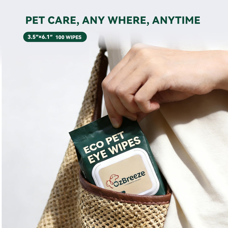 Eye Wipes for Dogs & Cats, Gently Remove Tear Stains, Debris & Discharge, Hypoallergenic Pet Eye Cleaner for Eyes, Wrinkles & Face, Unscented with Natural Coconut Oil & Provitamin B5, 100ct Pet Eye Wipes